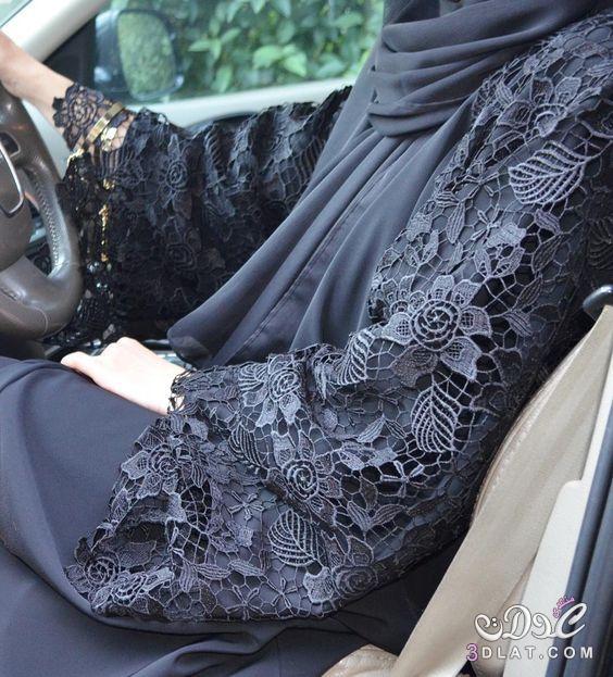 صور عبايات خليجيه , اجمل عبايات مودرن سودة مطرزة 2024 