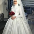 1428 10 اجمل فساتين اعراس 2020 - اروع موديلات فساتين زفاف للمحجبات غدير مطلق
