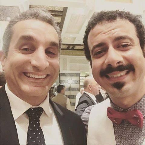 2068 3 صور باسم يوسف - باسم يوسف مع شخصيات مشهورة خلود عدلي